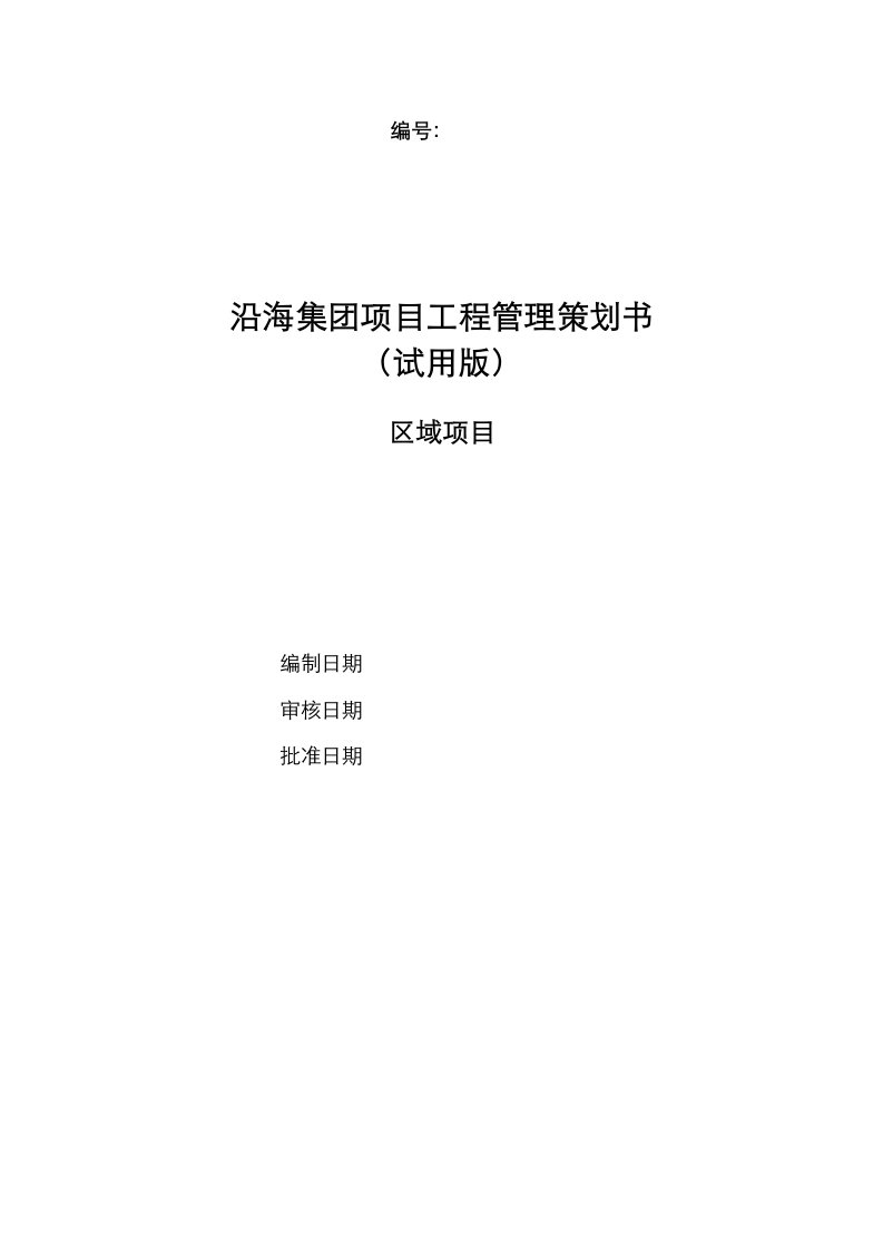 沈阳沿海国际中心项目工程管理策划书