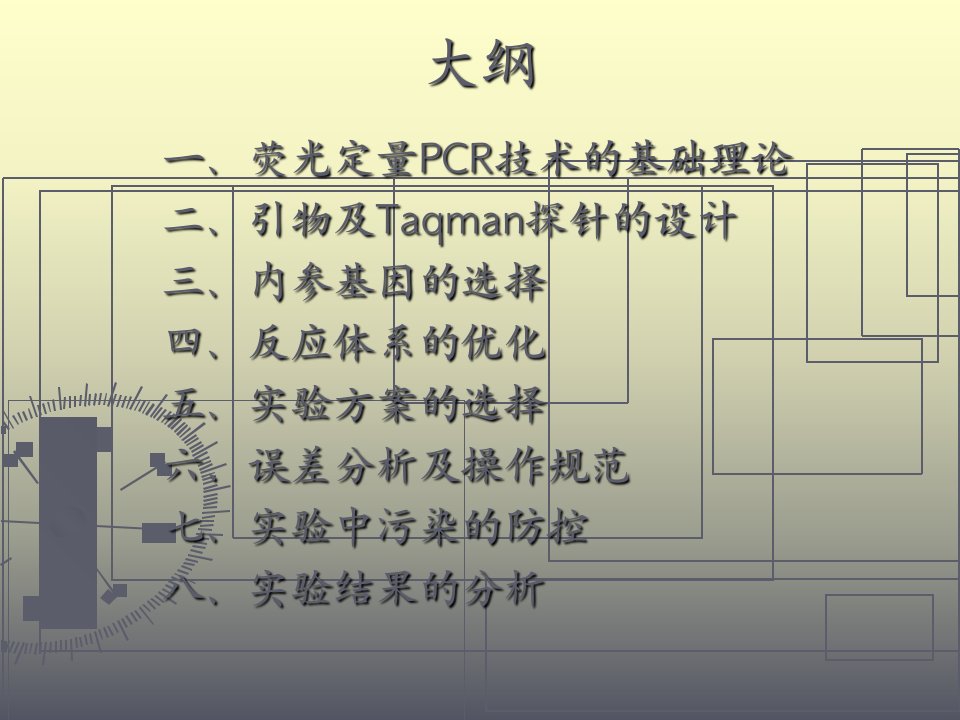 荧光定量PCR技术讲座理论基础引物及探针设计体系优化实验方案数据分析污染防控