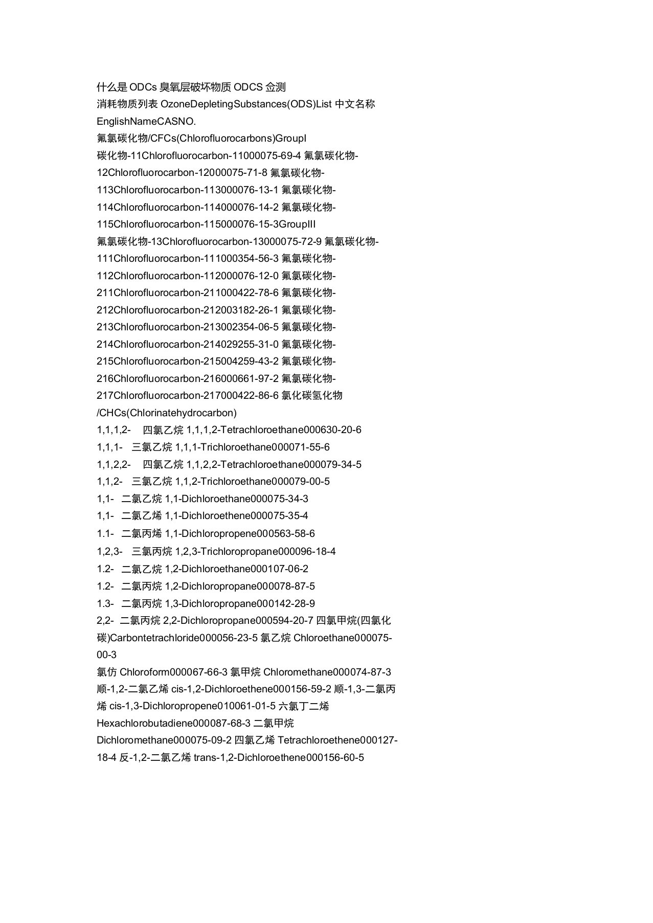 什么是ODCs&破坏臭氧层的物质清单