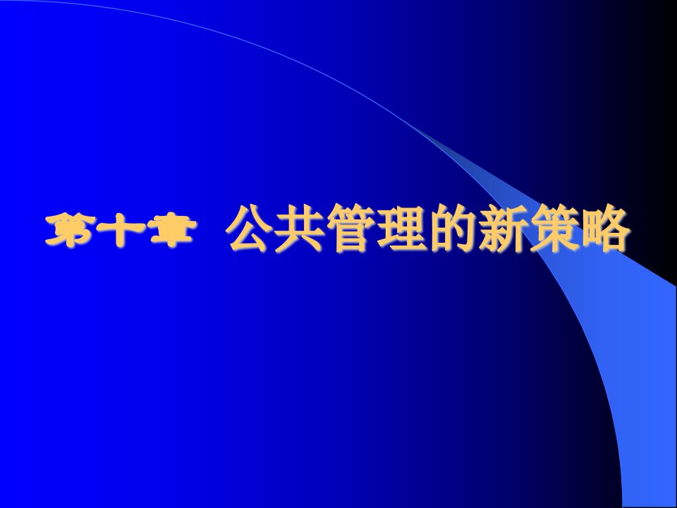 《公共管理的新策略》PPT课件