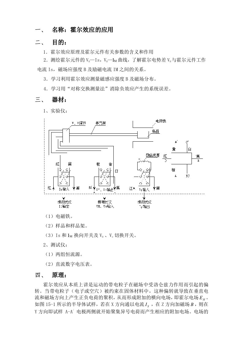 霍尔效应的应用实验报告