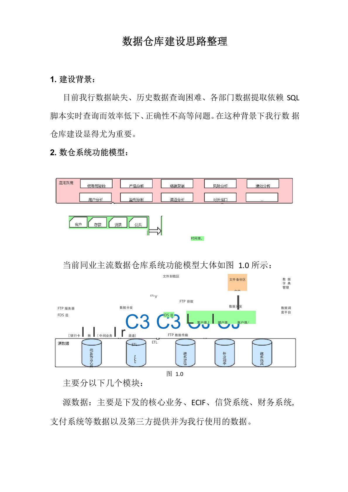 数据仓库建设思路整理