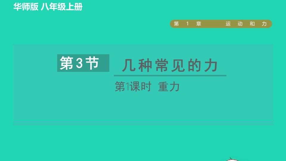 2021秋八年级科学上册第1章运动和力1.3几种常见的力第1课时几种常见的力习题课件新版华东师大版