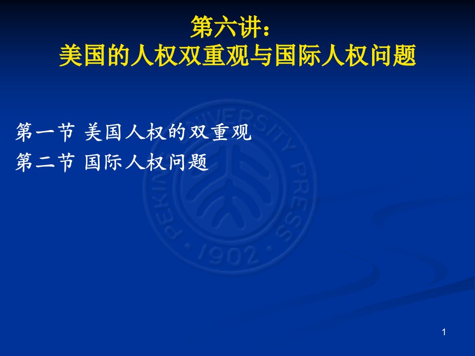 杨署东《国际问题与法律》课件6——美国的人权双重观与国际人权问题40927