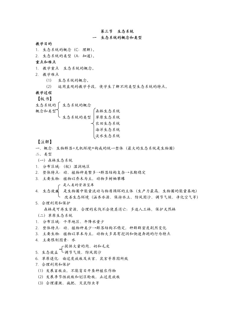 高中生物必修二生态系统之生态系统的概念和类型