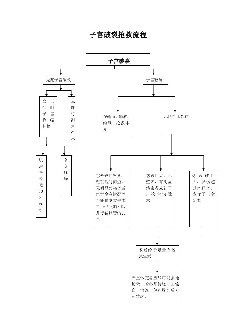 子宫破裂抢救流程