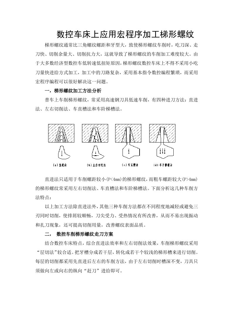 数控车床上应用宏程序加工梯形螺纹