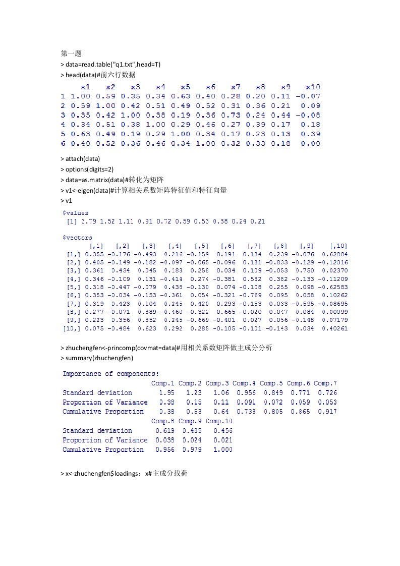 主成分分析R语言