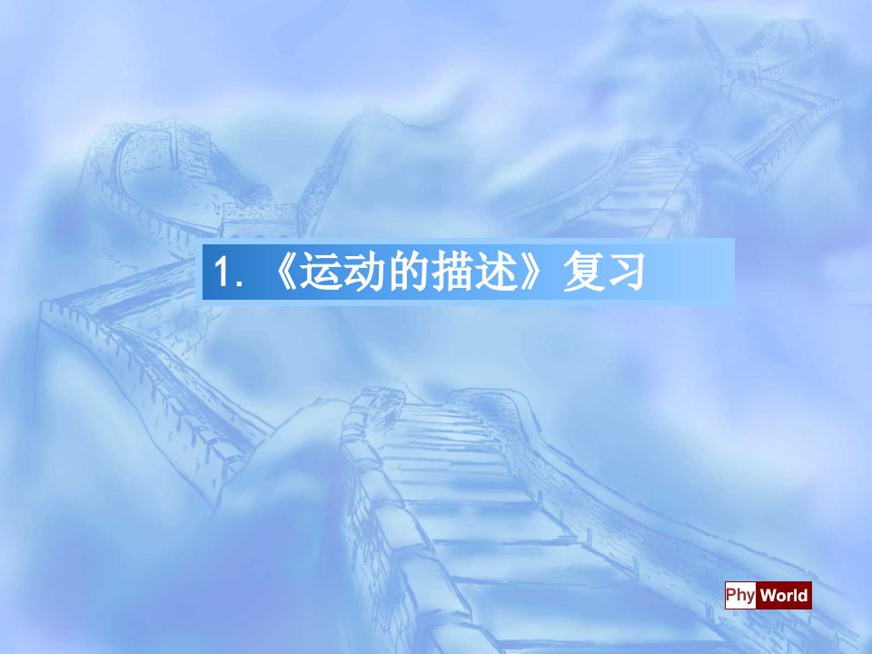 高一物理必修一《运动的描述》复习习题