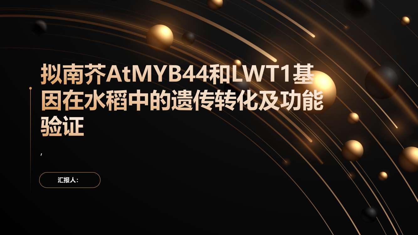 拟南芥AtMYB44和LWT1基因在水稻中的遗传转化及功能验证