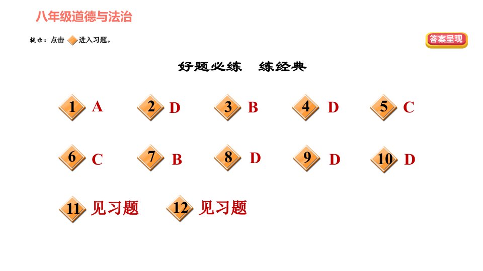 人教版八年级下册道德与法治第4单元第7课尊重自由平等双休作业七习题课件