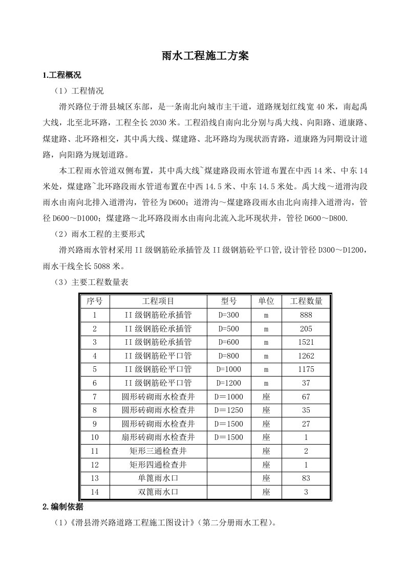 雨水工程施工方案