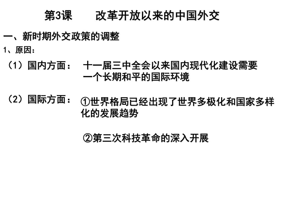 09届高考政治改革开放以来的中国外交