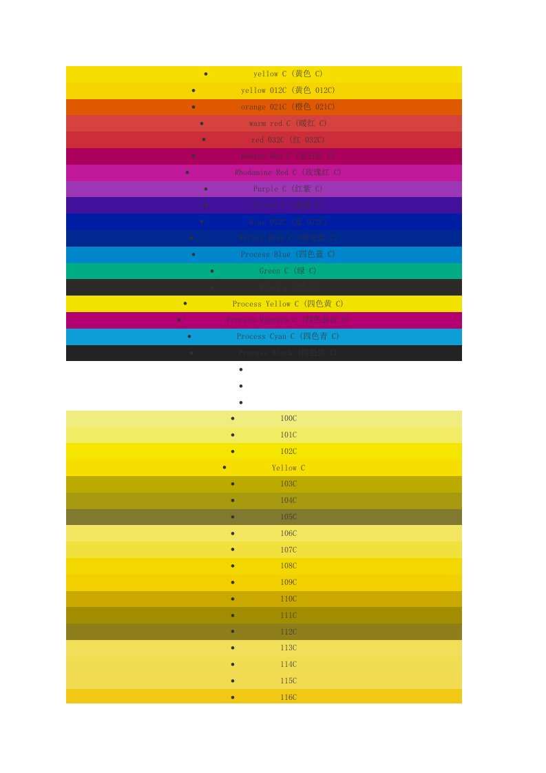 PANTONE(潘通)国际色卡色号查询(C面)效果电子版