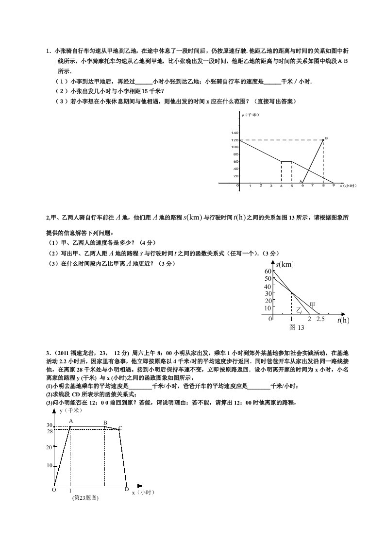 一次函数经典练习题精心整理