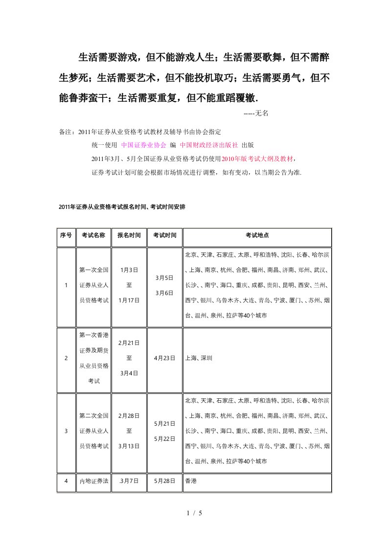 【法语学习总结】Aadxdq全证券从业资格考试报名时间共页