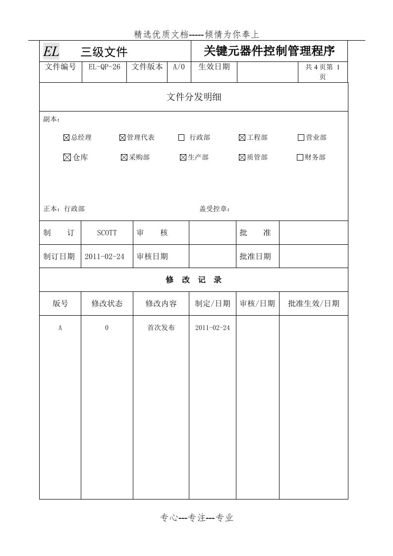 关键元器件控制管理程序(共4页)