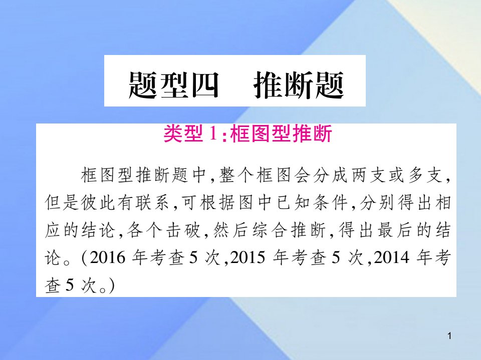 中考化学第二部分重点题型突破题型4推断题ppt课件新人教版