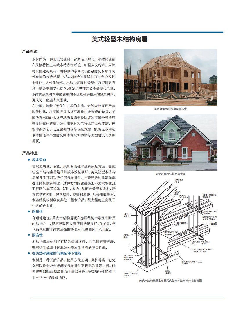 美式轻型木结构房屋