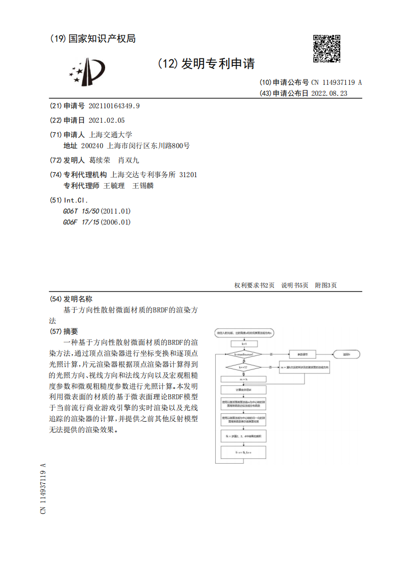 基于方向性散射微面材质的BRDF的渲染方法