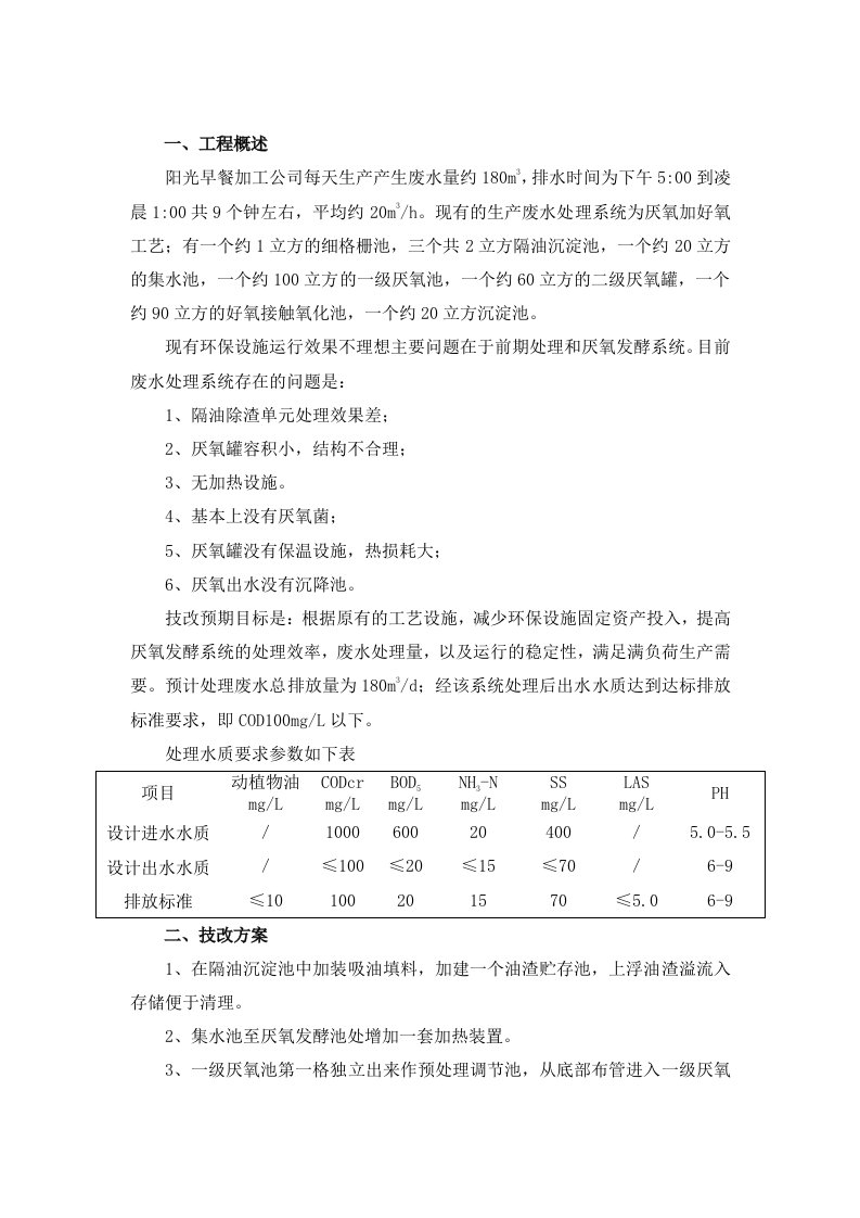 食品厂环保技改方案