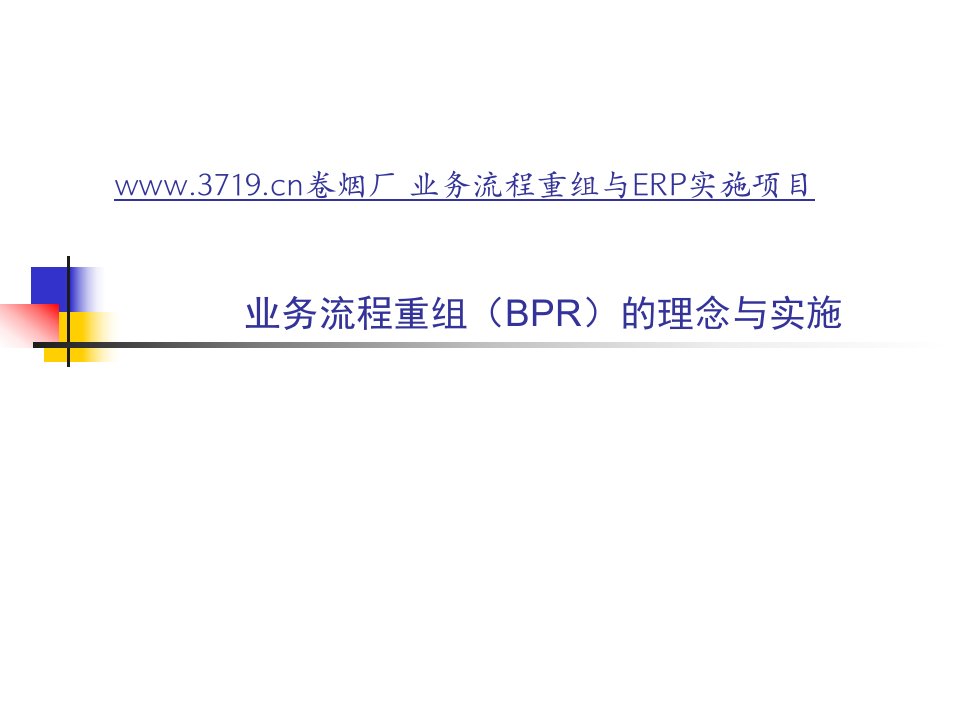 业务流程重组(BPR)的理念与实施(ppt