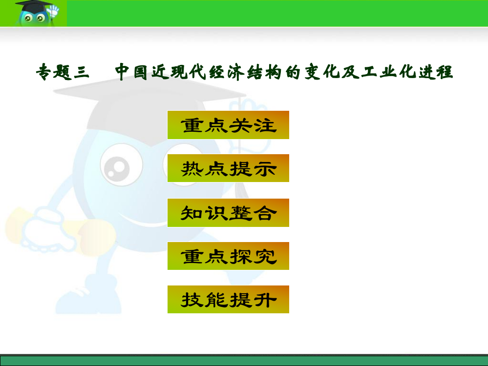 专题三中国近现代经济结构的变化及工业化进程