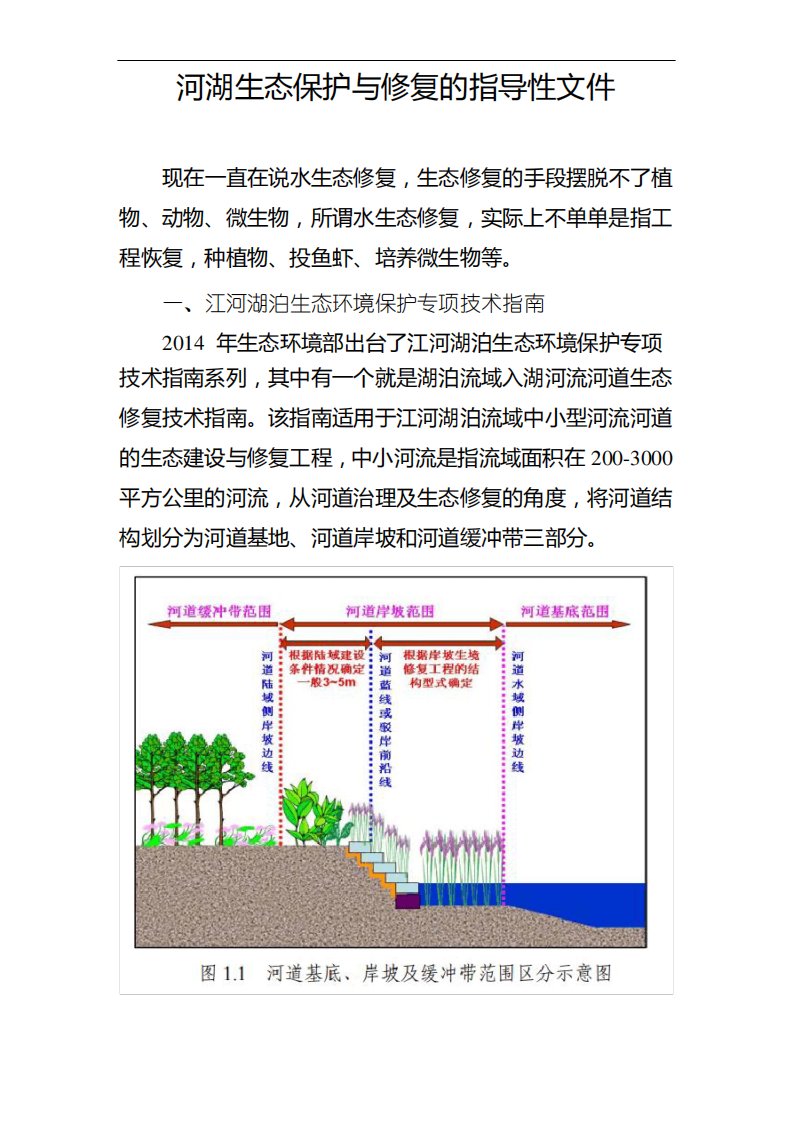 河流湖泊生态保护与修复的政策性原则和措施