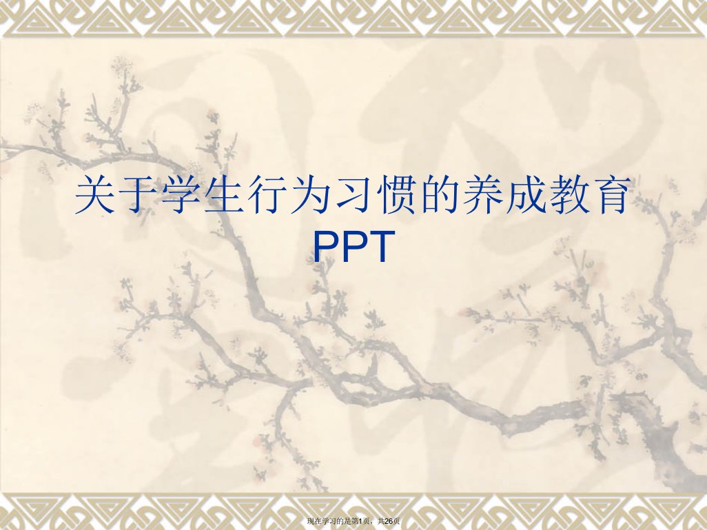 学生行为习惯的养成教育PPT课件