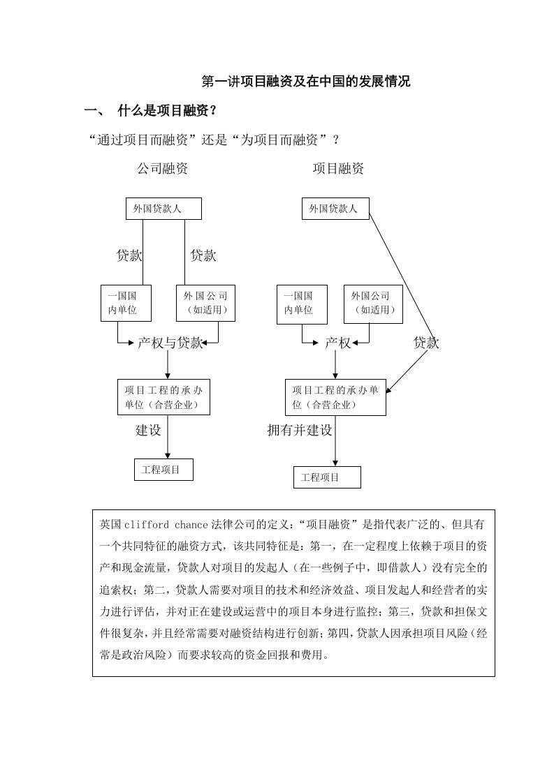 第一讲项目融资概述