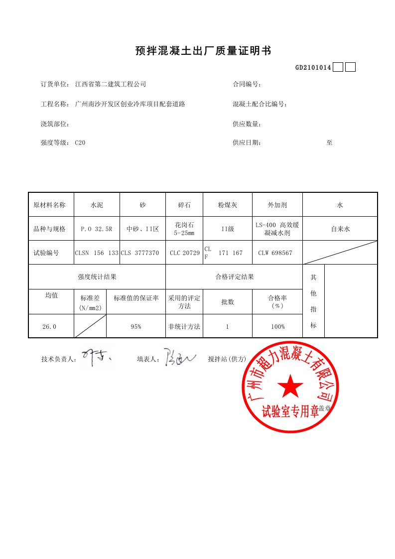 建筑工程-2水泥粉煤灰外加剂合格证试验报告等