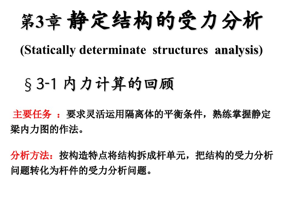 结构力学第三章静定结构的受力分析课件