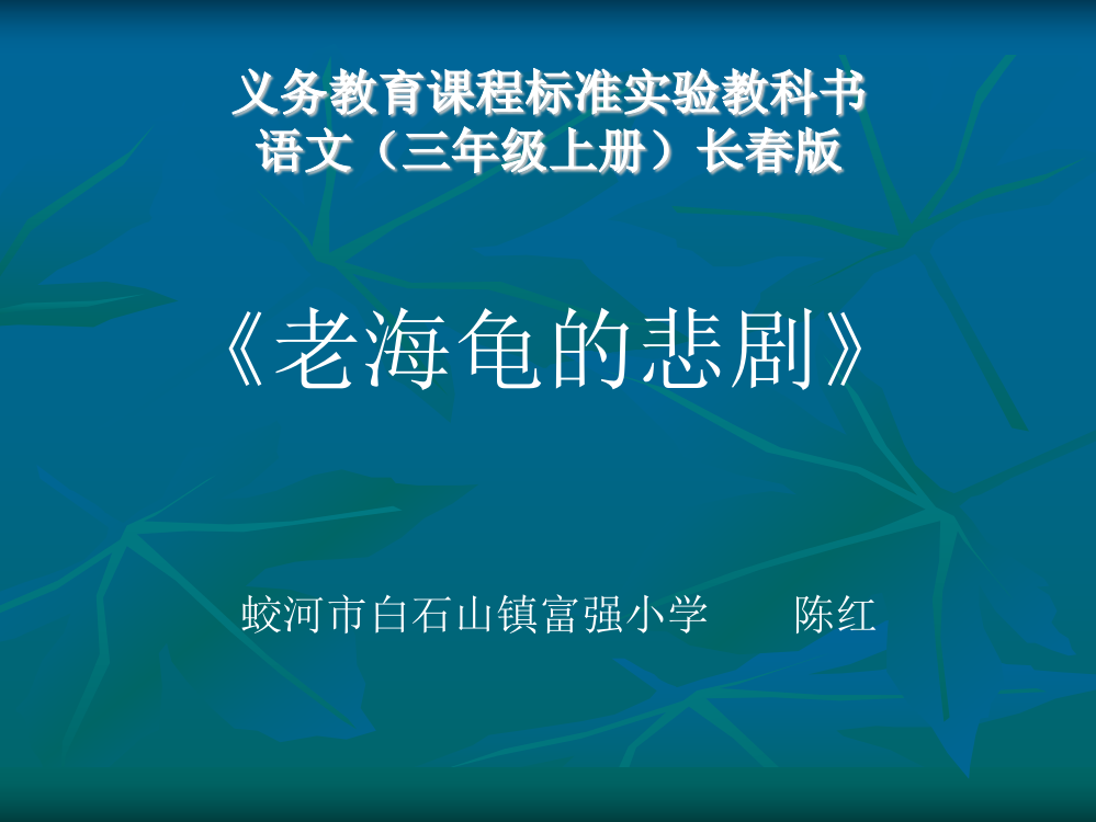 《老海龟的悲剧》课件演示