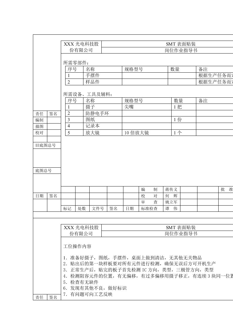 smt表面组装技术-SMT岗位作业指导书3.目检