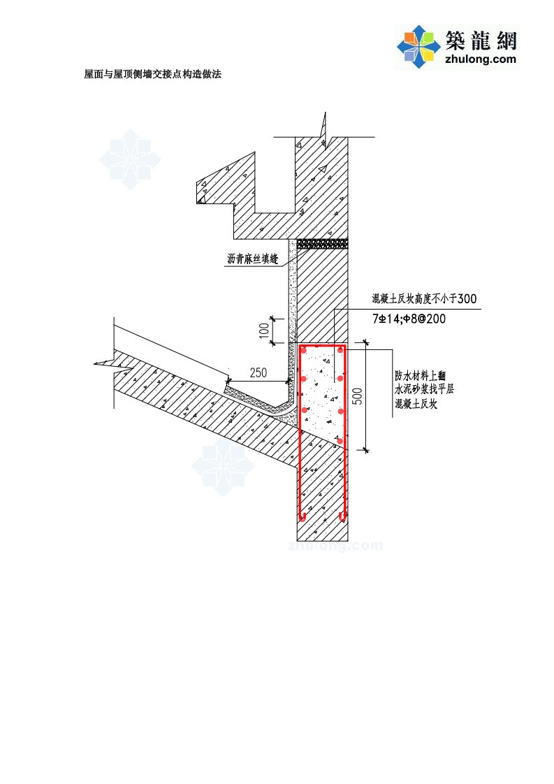 屋面与屋顶侧墙交接点构造做法