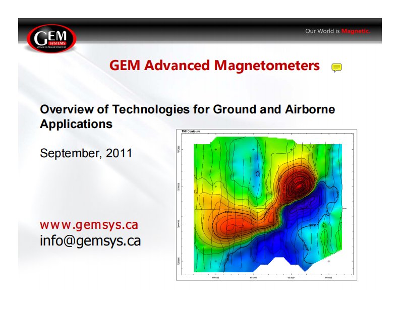 加拿大GEM公司2012年最新磁法设备大全(地面、航空、科研、监测)