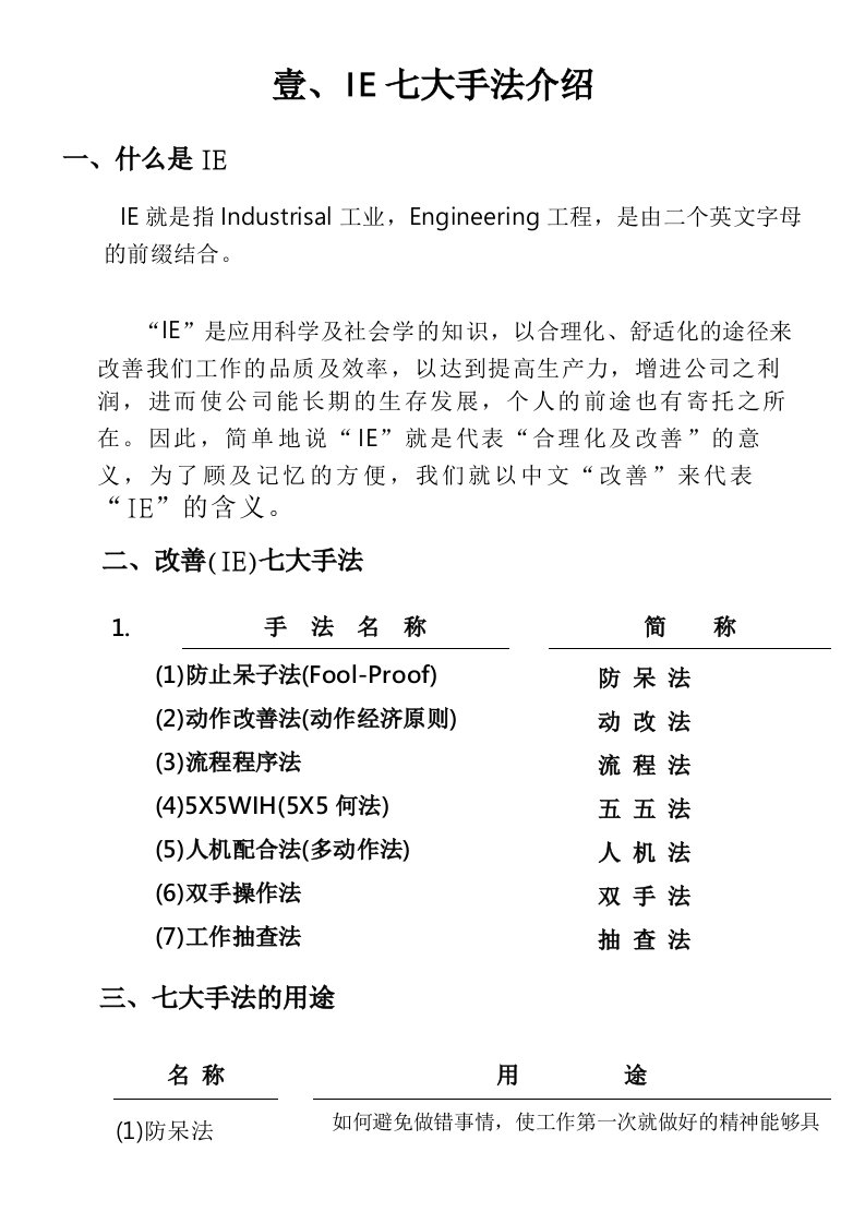 生产管理-IE七大手法(推荐88)
