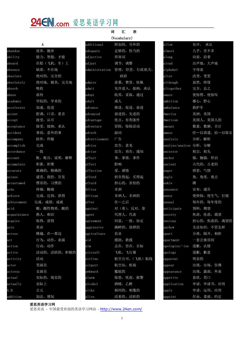 《英语三级词汇表》-word资料(精)