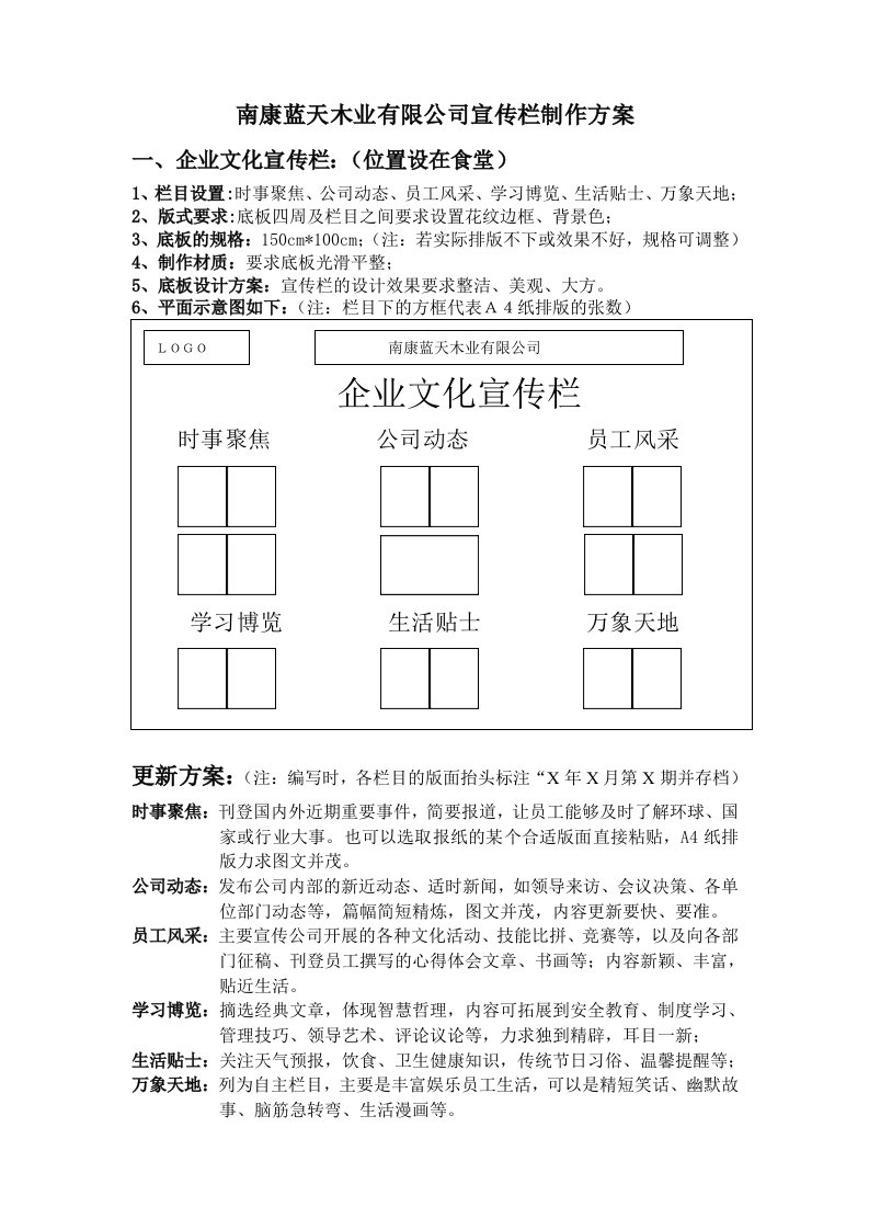 公司宣传栏制作方案