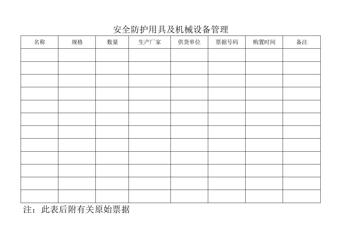 安全防护用具及机械设备管理