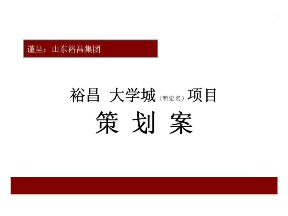 2011年4月27日聊城裕昌大学城项目策划案