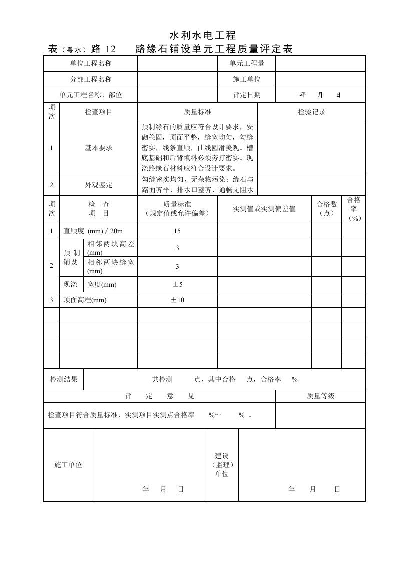 建筑资料-表粤水路12