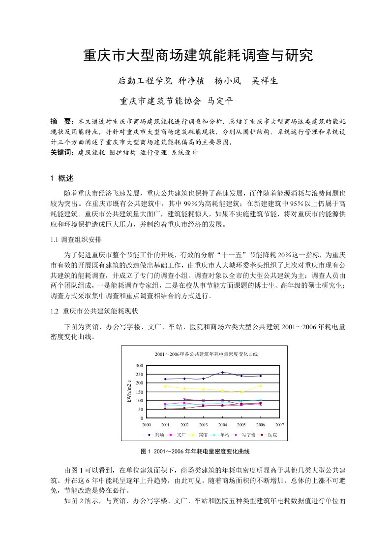 315重庆市大型商场建筑能耗调查与研究