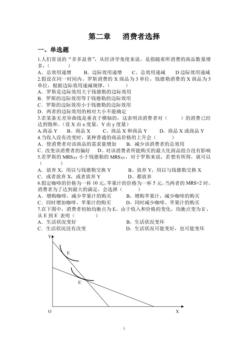 第二章消费者选择