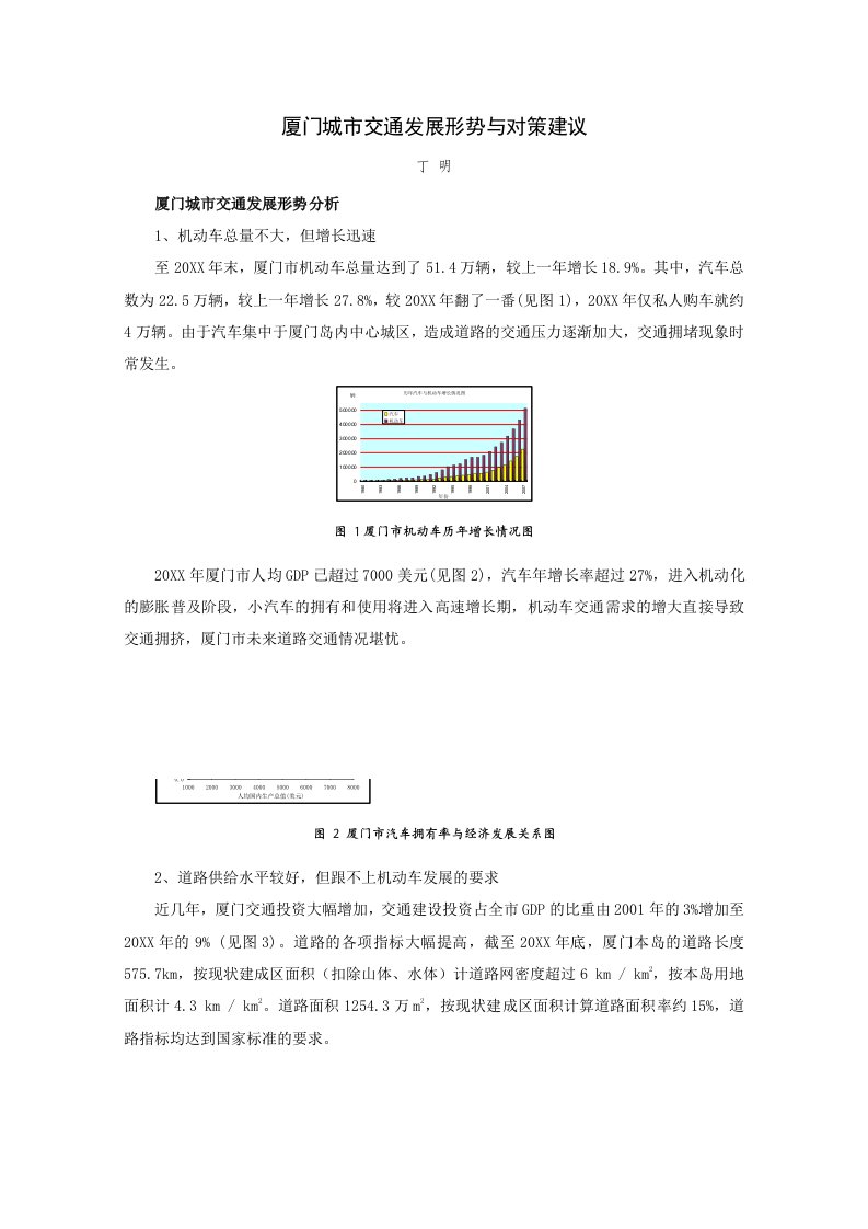 交通运输-厦门城市交通发展形势与对策建议