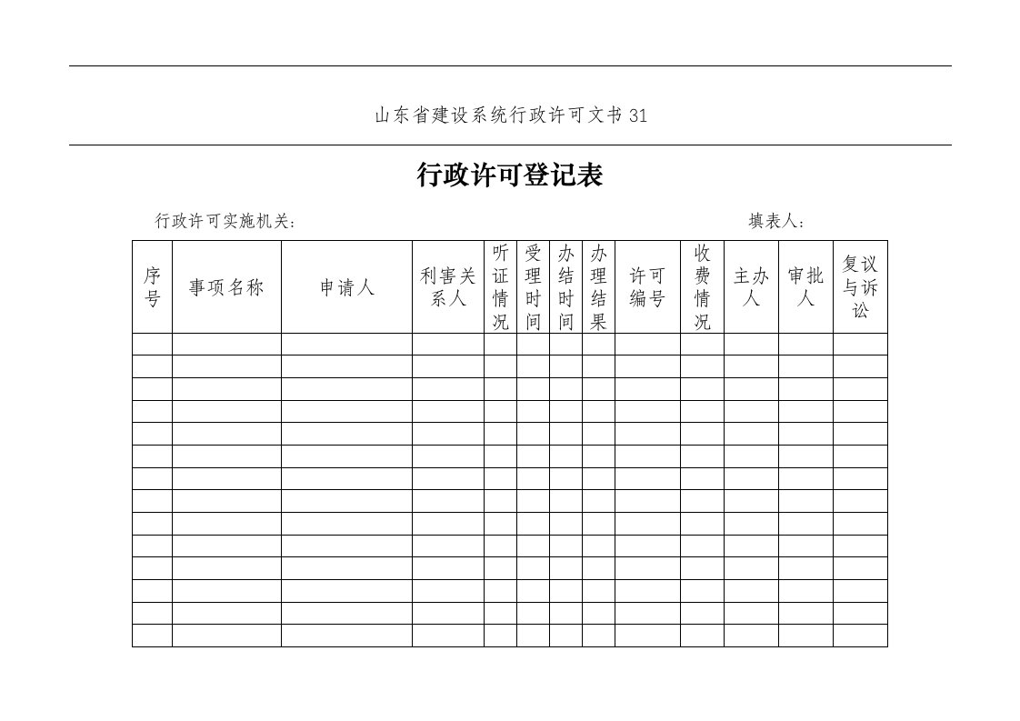 【管理精品】建设系统行政许可文书