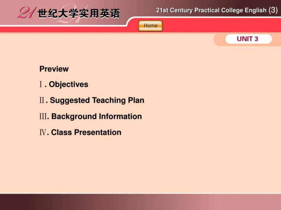 21世纪大学实用英语综合教程(第三册第三单元)