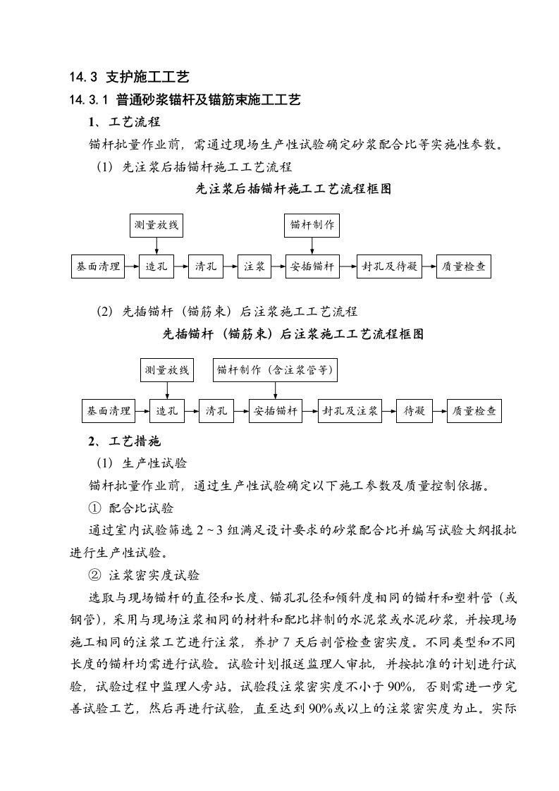 地下工程支护施工工艺