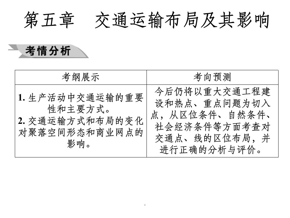 5.1交通运输方式和布局ppt课件