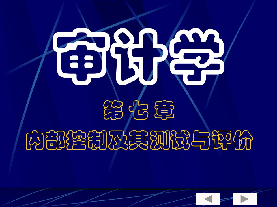 审计学之内部控制及其测试与评价